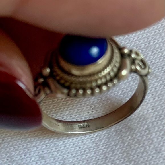 Sterling silver lapis lazuli cabachon ring - Picture 6 of 6